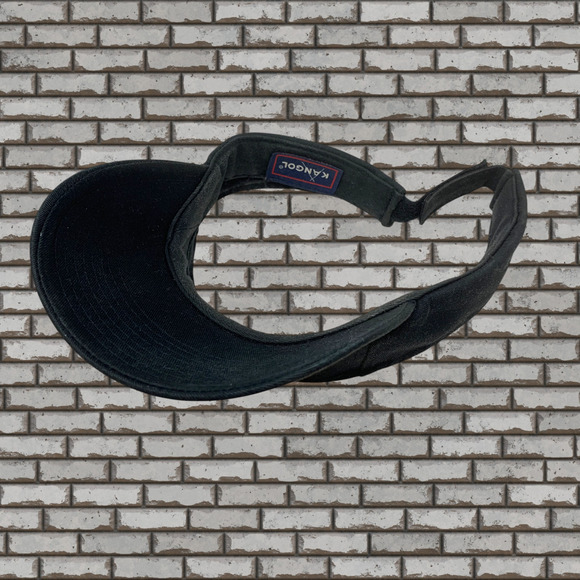Vintage Y2K Kangol Black Cotton Canvas Sports Visor One Size Hat Cap Eyeshade - Picture 6 of 7